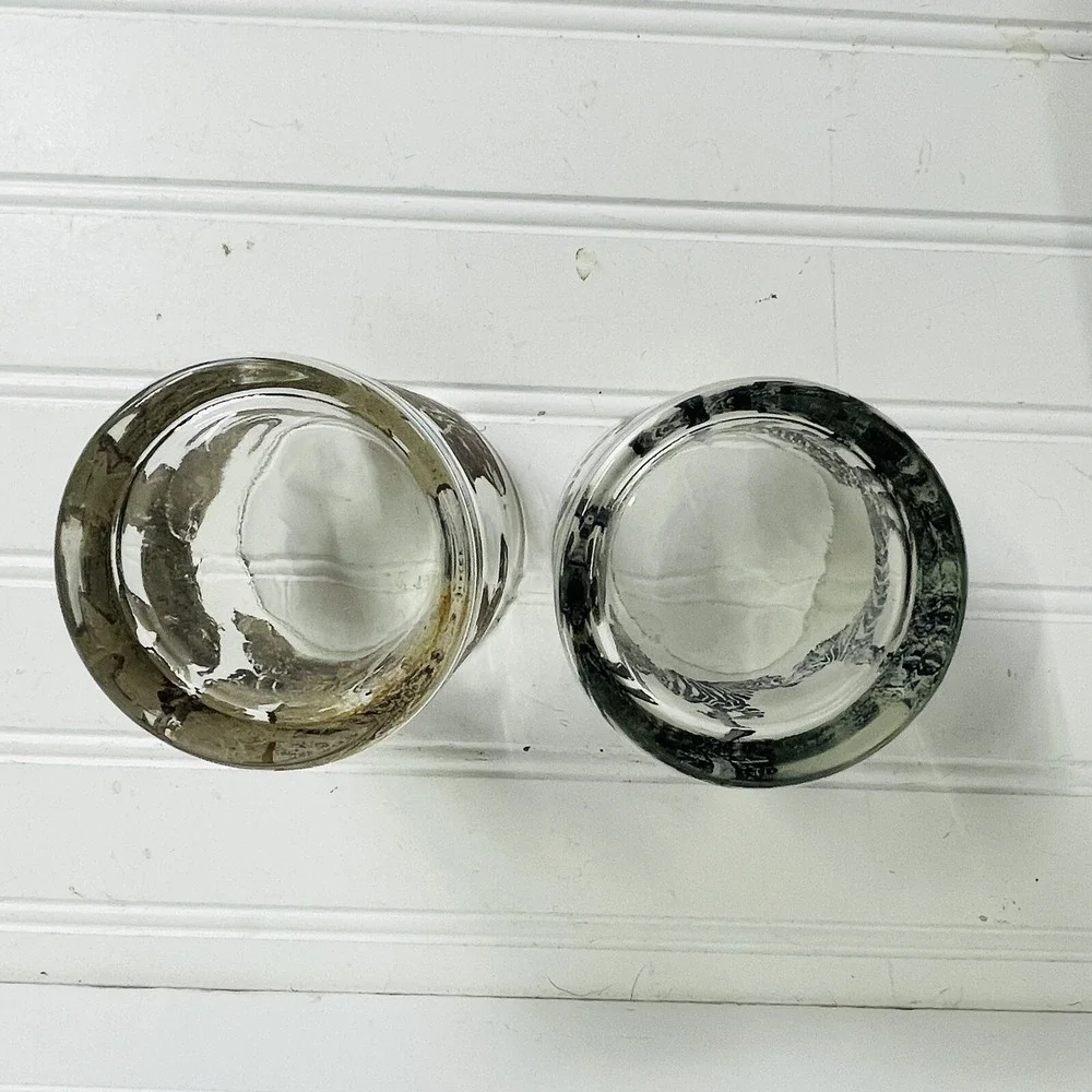 (2) Tastesetter MCM Lowball Whiskey‎ Glasses Elephant Zebra Print Vintage